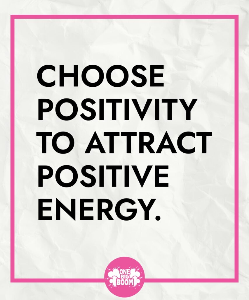 Motivational quote on crumpled paper background: "choose positivity to attract positive energy.