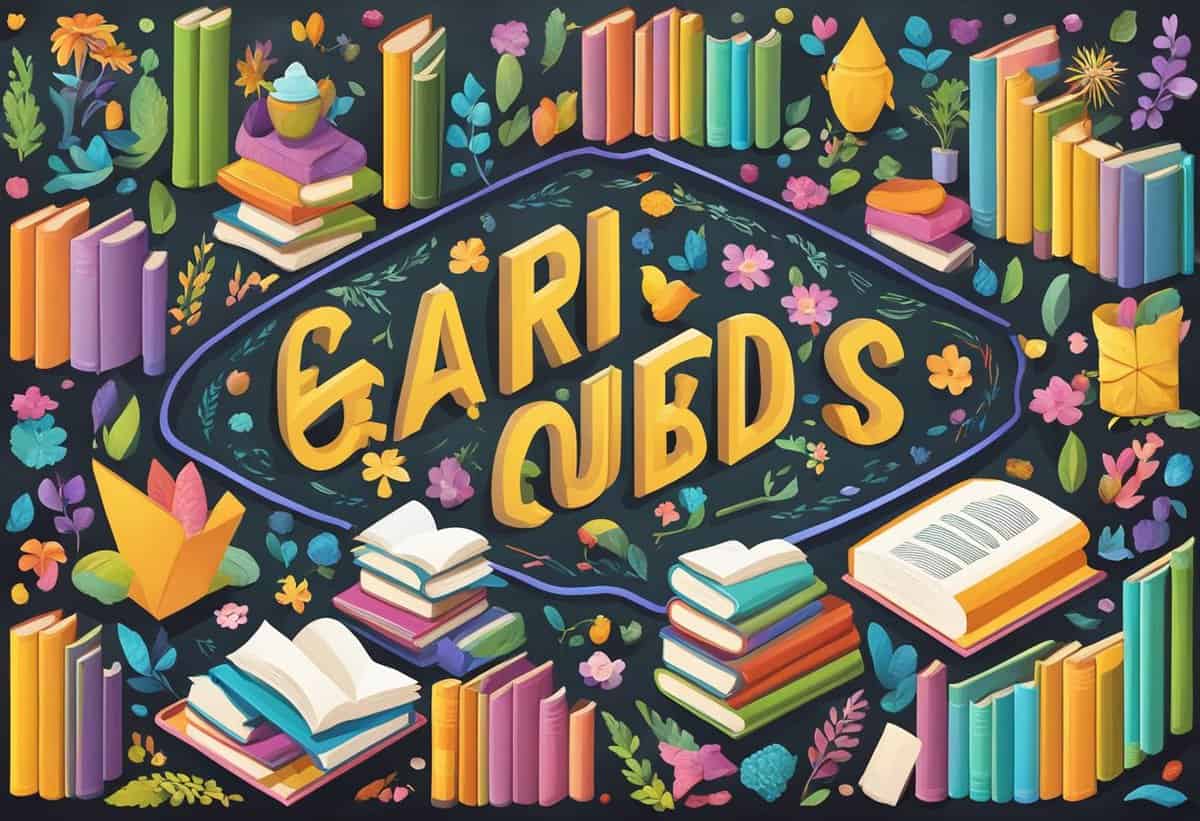 Colorful illustration of a collection of books surrounding the stylized text "early birds.