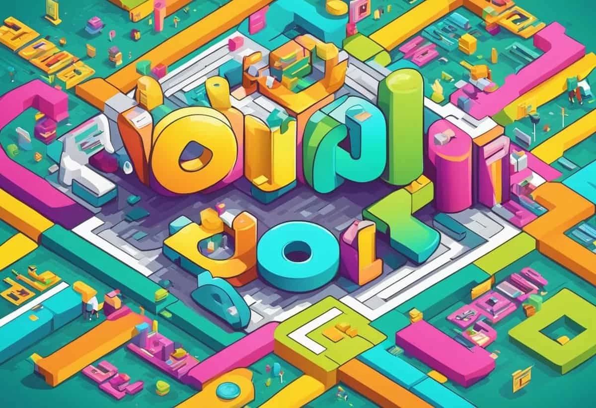 Colorful 3d illustration of a miniature cityscape with the words "void gox" prominently displayed in the center.