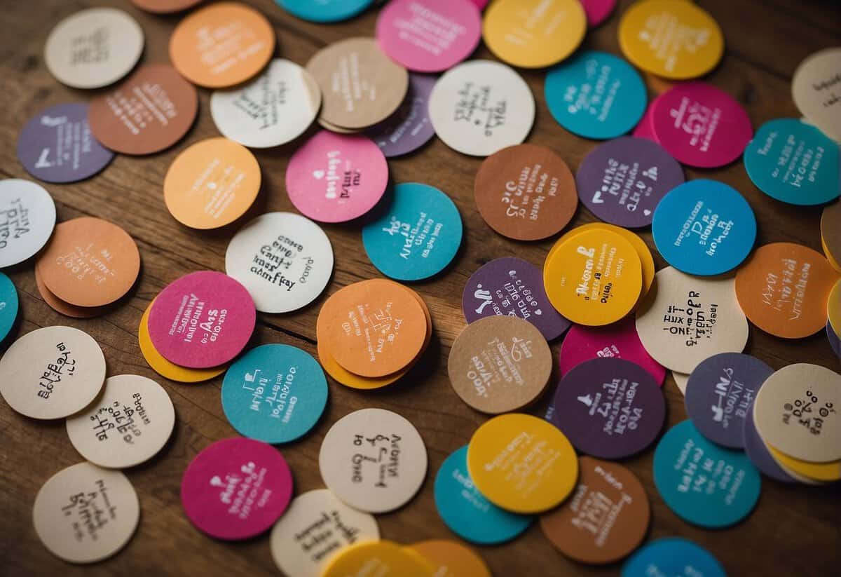 A colorful array of quote cards arranged in a circular pattern, each with a unique and inspiring message for the new month