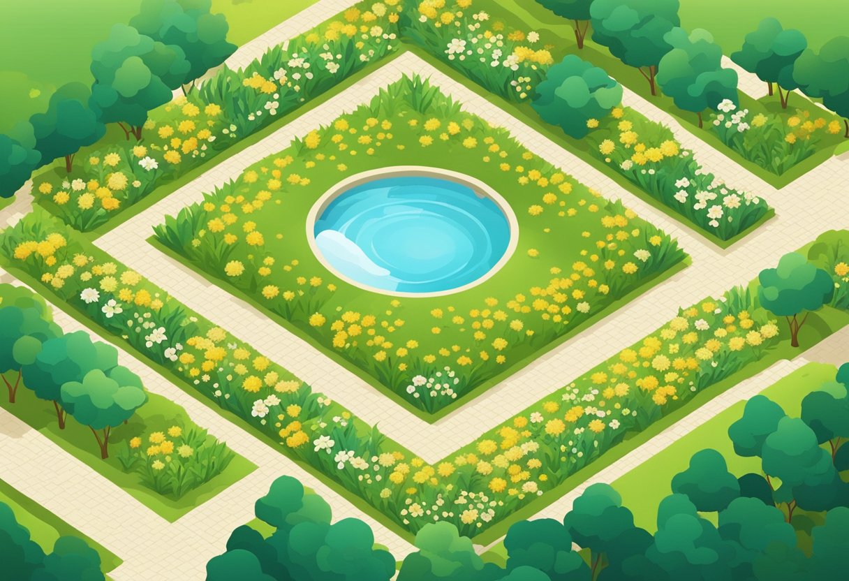 A radiant sun shines over a serene landscape, with blooming flowers and lush greenery. A gentle breeze carries the scent of nature, creating a peaceful and blessed atmosphere