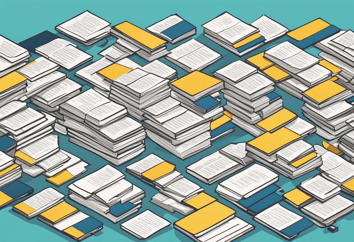 A pile of quotes from 51 to 75 on narcissism, neatly arranged on a desk, with a pen resting on top