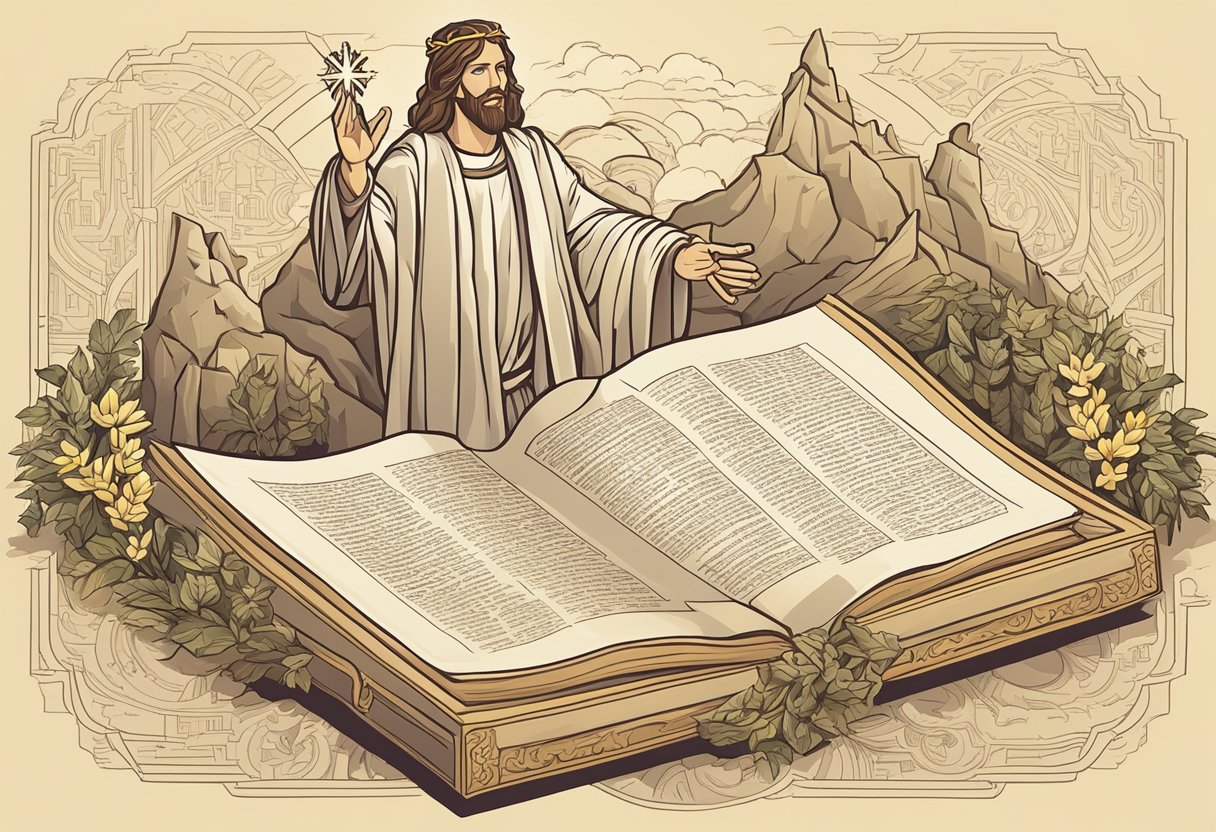 Jesus quotes displayed on a scroll with a halo of light