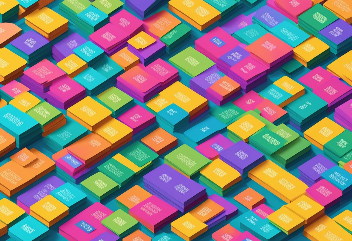 A stack of quote cards with numbers 76-100. Each card has a different quote written in elegant script on a colorful background
