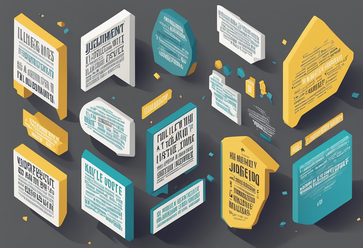 A collection of quotes displayed on a wall, each one expressing a different perspective on judgement. The quotes are arranged in a visually appealing manner, with various fonts and colors to catch the viewer's attention